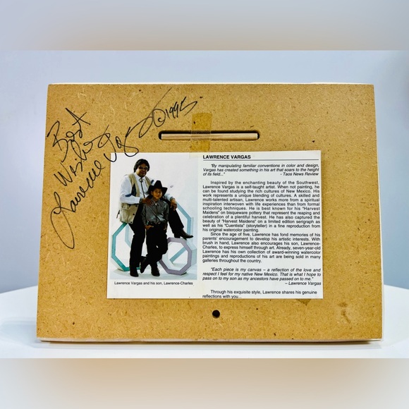 Lawrence Vargas "Harvest Maidens", Southwestern Bisqueware pottery art tile🌵 - Picture 2 of 7